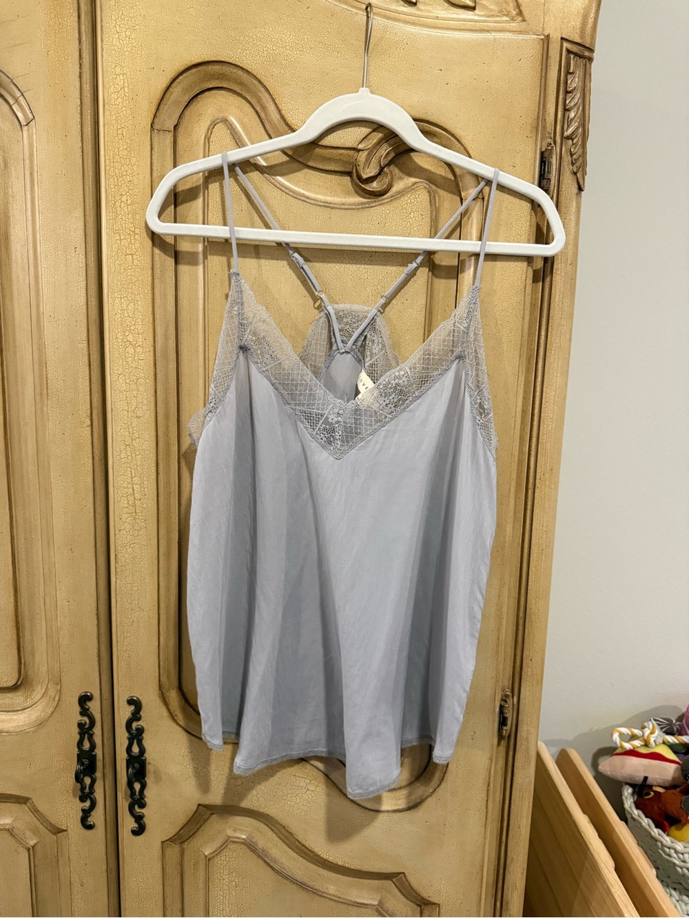 lovestitch Gray Lace-Trim Cami